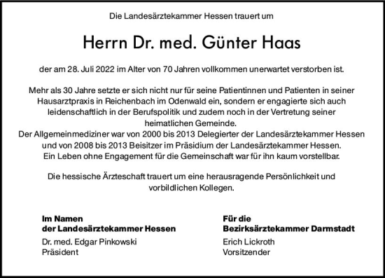 Traueranzeige von Günter Haas von vrm-trauer Bürstädter/Lamperth. Ztg/Starkenburger