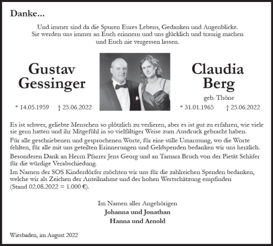 Traueranzeige von Gustav Gessinger von vrm-trauer Wiesbadener Kurier