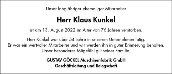 Traueranzeige von Klaus Kunkel von vrm-trauer Darmstädter Echo