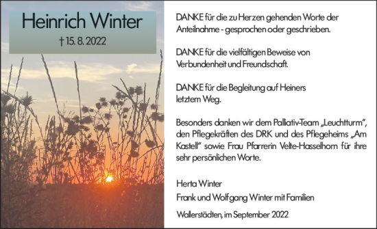 Traueranzeige von Heinrich Winter von vrm-trauer Groß-Gerauer Echo