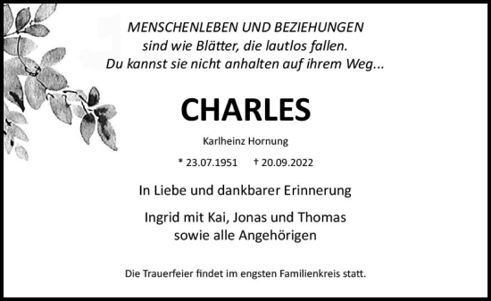 Traueranzeige von Karlheinz Hornung von vrm-trauer Darmstädter Echo