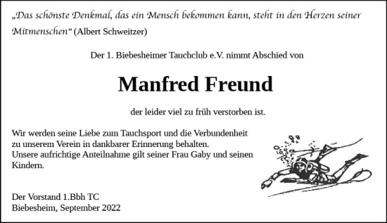 Traueranzeige von Manfred Freund von vrm-trauer Groß-Gerauer Echo