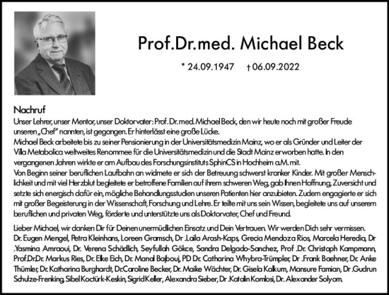 Traueranzeige von Michael Beck von vrm-trauer AZ Mainz