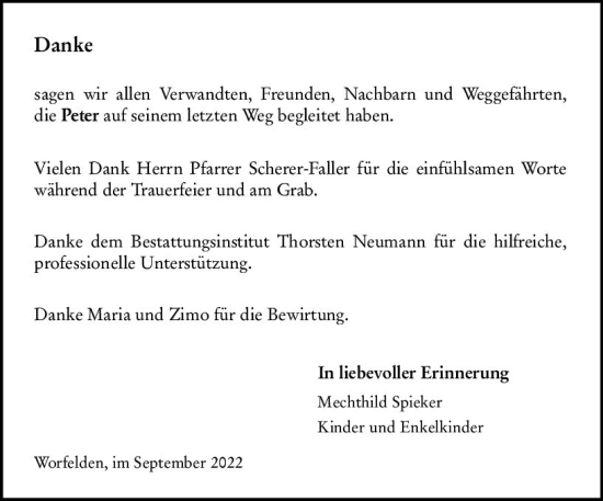 Traueranzeige von Peter  von vrm-trauer Groß-Gerauer Echo