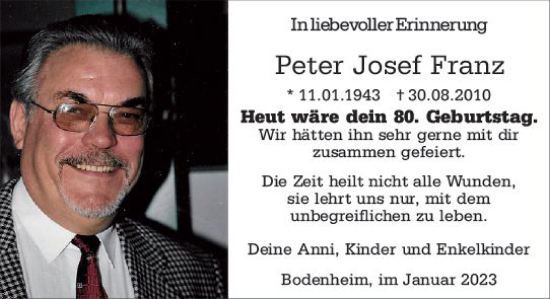 Traueranzeige von Peter Josef Franz von vrm-trauer AZ Mainz