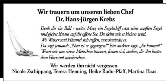 Traueranzeige von Hans-Jürgen Krebs von Allgemeine Zeitung Mainz