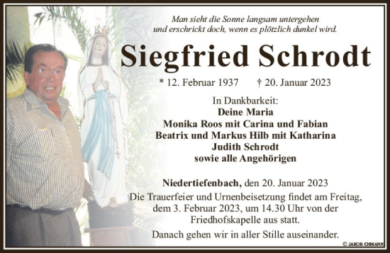 Traueranzeige von Siegfried Schrodt von Nassauische Neue Presse