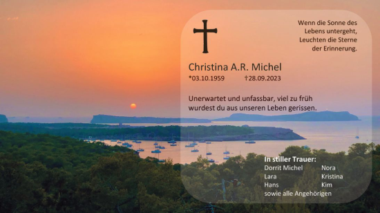Traueranzeige von Christina  Michel von Darmstädter Echo