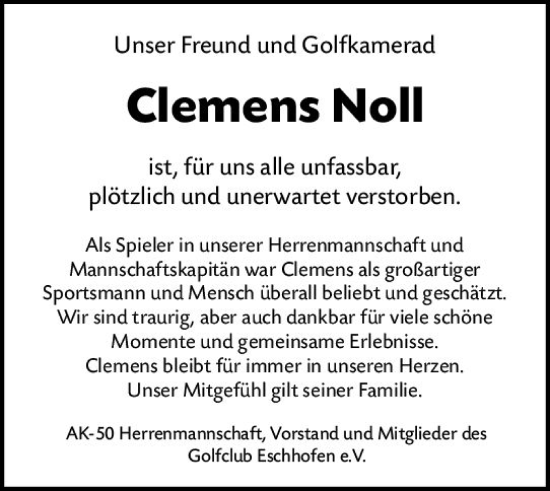 Traueranzeige von Clemens Noll von Nassauische Neue Presse