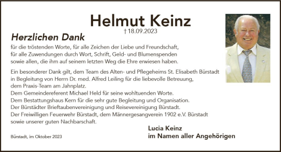 Traueranzeige von Helmut Keinz von Starkenburger Echo
