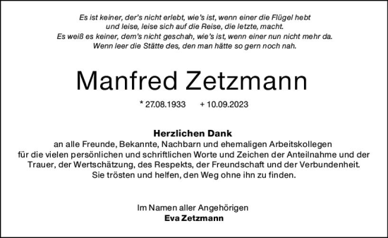 Traueranzeige von Manfred Zetzmann von Groß-Gerauer Echo