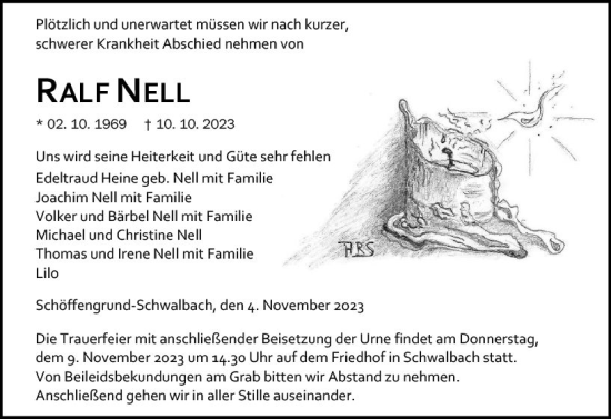 Traueranzeige von Ralf Nell von Wetzlarer Neue Zeitung