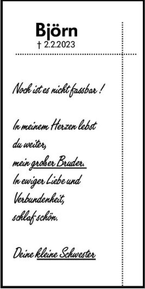 Traueranzeige von Björn  von Weilburger Tageblatt