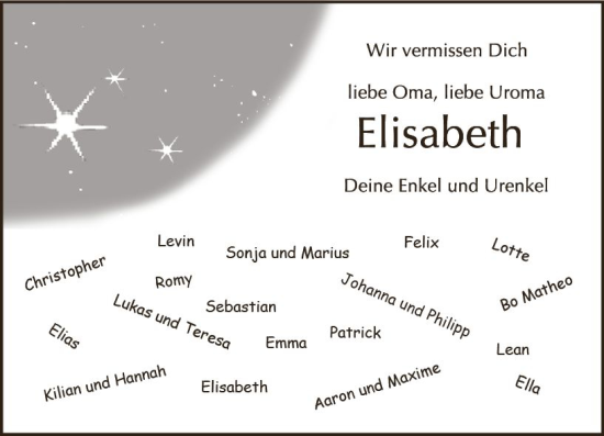 Traueranzeige von Elisabeth Edith Stier von Odenwälder Echo