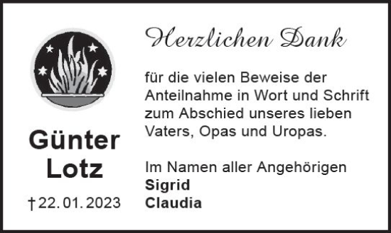 Traueranzeige von Günter Lotz von Darmstädter Echo