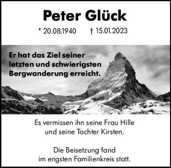 Traueranzeige von Peter Glück von Darmstädter Echo