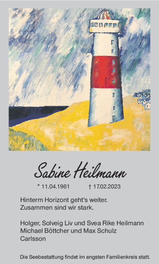 Traueranzeige von Sabine Heilmann von Darmstädter Echo