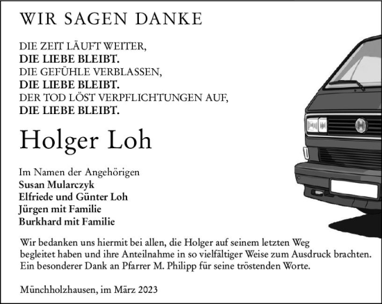 Traueranzeige von Holger Loh von Wetzlarer Neue Zeitung