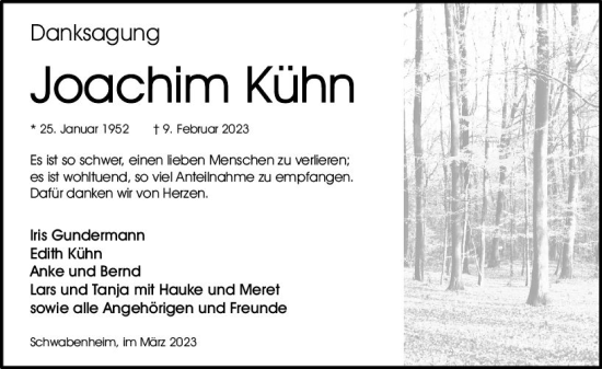 Traueranzeige von Joachim Kühn von Allgemeine Zeitung Bingen/Ingelheim
