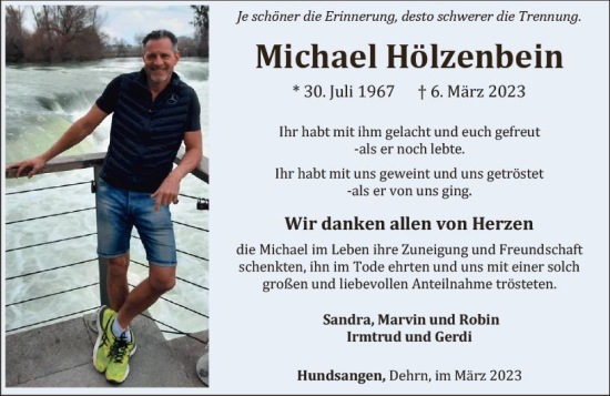 Traueranzeige von Michael Hölzenbein von Nassauische Neue Presse