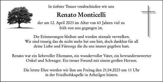 Traueranzeige von Renato Monticelli von Darmstädter Echo