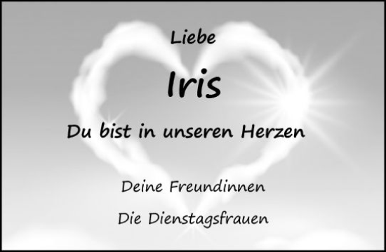 Traueranzeige von Iris Jestaedt von Wiesbadener Kurier