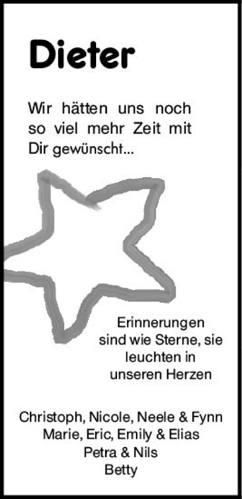 Traueranzeige von Dieter  von Darmstädter Echo
