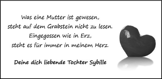 Traueranzeige von In Gedenken  von Odenwälder Echo