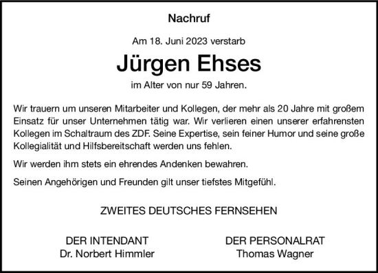 Traueranzeige von Jürgen Ehses von Allgemeine Zeitung Bingen/Ingelheim