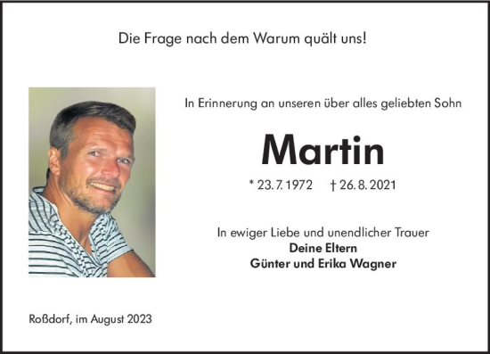 Traueranzeige von Martin Wagner von Darmstädter Echo