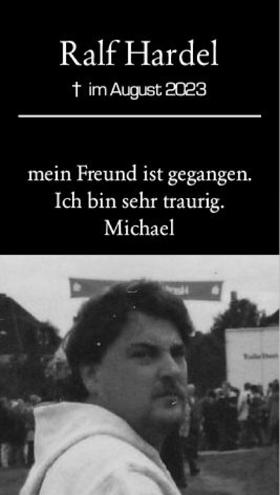 Traueranzeige von Ralf Hardel von Wiesbadener Kurier