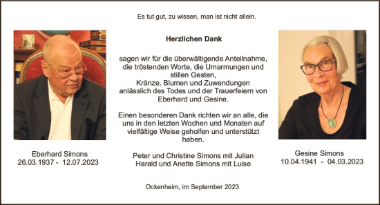 Traueranzeige von Eberhard Simons von Allgemeine Zeitung Bingen/Ingelheim