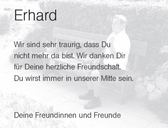 Traueranzeige von Erhard  von Darmstädter Echo