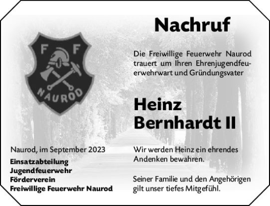 Traueranzeige von Heinz Bernhardt von Wiesbadener Kurier