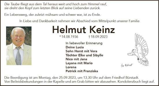 Traueranzeige von Helmut Keinz von Starkenburger Echo