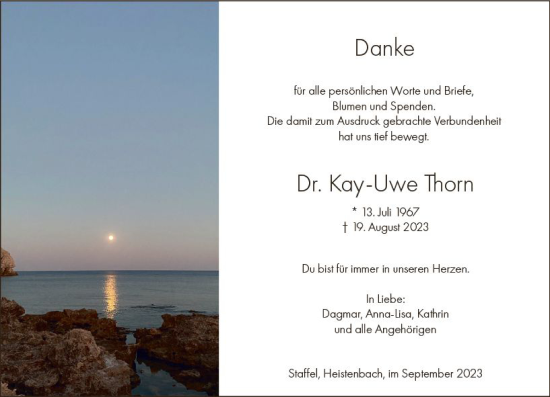Traueranzeige von Kay-Uwe Thorn von Nassauische Neue Presse