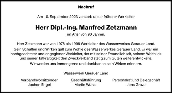 Traueranzeige von Manfred Zetzmann von Groß-Gerauer Echo