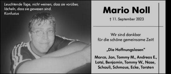 Traueranzeige von Mario Noll von VRM Trauer