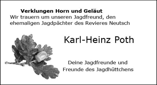 Traueranzeige von Karl-Heinz Poth von Darmstädter Echo