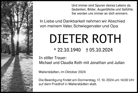 Traueranzeige von Dieter Roth von Groß-Gerauer Echo