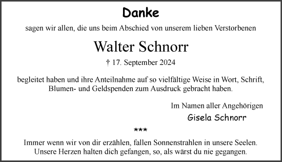 Traueranzeige von Walter Schnorr von Wetzlarer Neue Zeitung