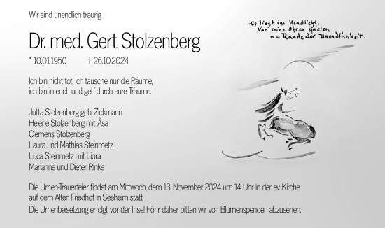 Traueranzeige von Gert Stolzenberg von Darmstädter Echo