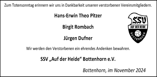 Traueranzeige von Hans-Erwin Theo Pitzer von Hinterländer Anzeiger