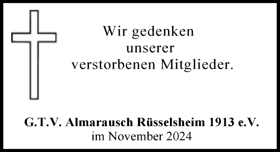 Traueranzeige von In Gedenken von Rüsselsheimer Echo