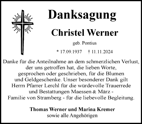Traueranzeige von Christel Werner von Binger-/Ingelheimer Wochenblatt