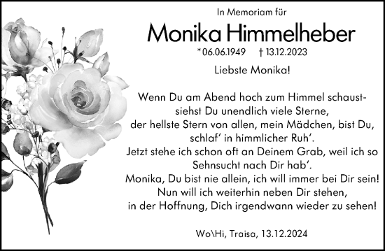 Traueranzeige von Monika Himmelheber von Darmstädter Echo