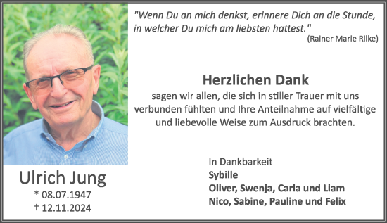 Traueranzeige von Ulrich Jung von Camberger Anzeiger