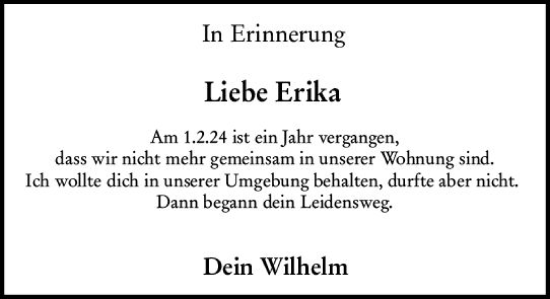 Traueranzeige von Erika  von Groß-Gerauer Echo