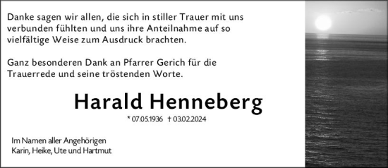 Traueranzeige von Harald Henneberg von Rüsselsheimer Echo