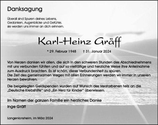 Traueranzeige von Karl-Heinz Gräff von Allgemeine Zeitung Bad Kreuznach